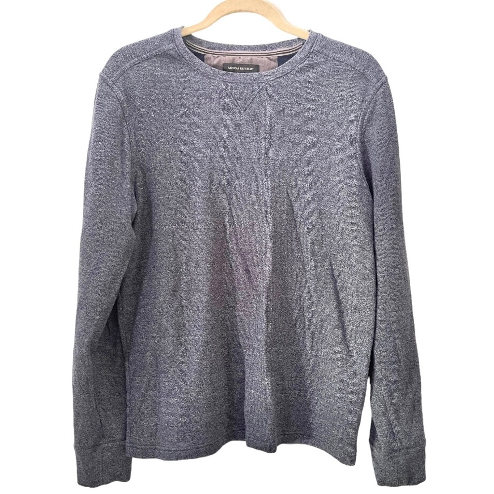 Banana Republic Men’s Navy/Grey Crewneck Cotton Blend Sweatshirt M